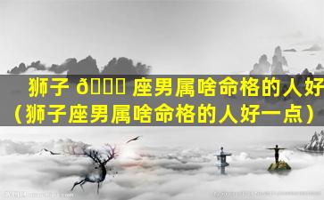 狮子 🐎 座男属啥命格的人好（狮子座男属啥命格的人好一点）